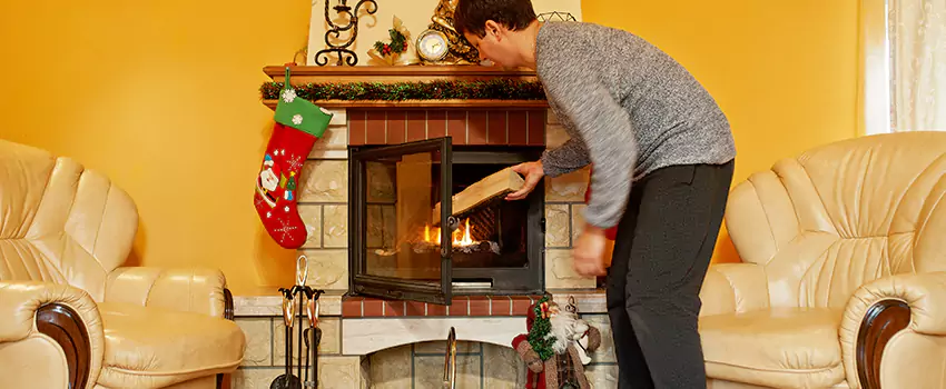 Rusted Metal Fireplace Restoration in Wantagh, New York